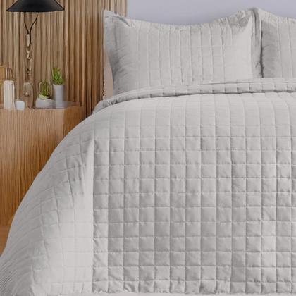 Imagem de Cobre Leito Colcha 3 Peças Percal 400 Fios