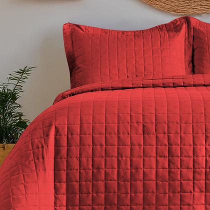 Imagem de Cobre Leito Colcha 3 Peças Percal 400 Fios