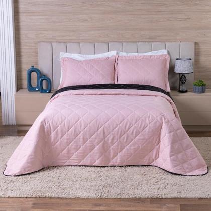 Imagem de Cobre Leito Colcha 400 Fios 2 Porta Travesseiros Dupla Face Aba Zíper Solteiro Casal Queen King Macio Toque Suave Micropercal