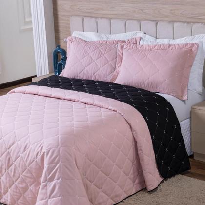 Imagem de Cobre Leito Colcha 400 Fios 2 Porta Travesseiros Dupla Face Aba Zíper Solteiro Casal Queen King Macio Toque Suave Micropercal