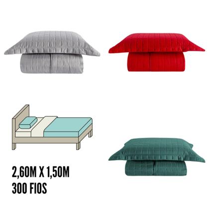 Imagem de Cobre Leito Colcha Basic Solteiro 2 Peças Percal 300 Fios