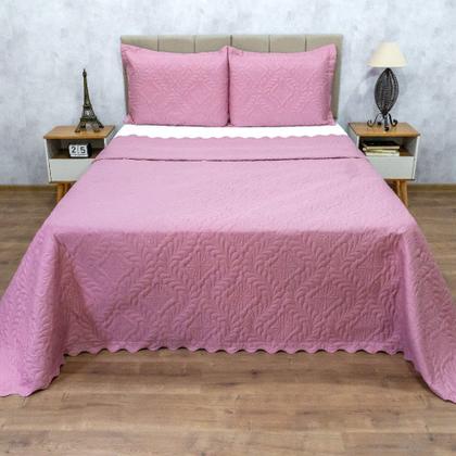 Imagem de Cobre Leito Colcha Camili Casal/Queen 3 Pçs Matelado Ultrassônico Dupla Face Macio