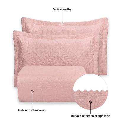 Imagem de Cobre Leito Colcha Camili Casal/Queen 3 Pçs Matelado Ultrassônico Dupla Face Macio