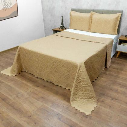 Imagem de Cobre Leito Colcha Camili Casal/Queen 3 Pçs Matelado Ultrassônico Dupla Face Macio