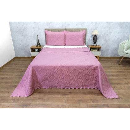 Imagem de Cobre Leito Colcha Camili Casal/Queen 3 Pçs Matelado Ultrassônico Dupla Face Macio