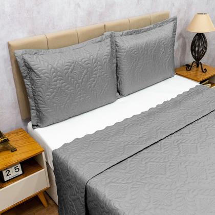 Imagem de Cobre Leito Colcha Camili King 3 Pçs Matelado Ultrassônico Dupla Face