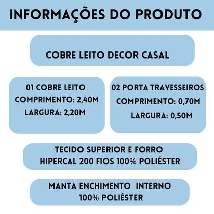 Imagem de Cobre leito colcha casal padrão  3pç hipercal 200 fios