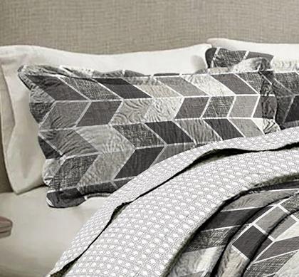 Imagem de Cobre Leito Colcha Casal Patchwork Bouti Dupla Face Ultrasonic 03 Peças Nobles