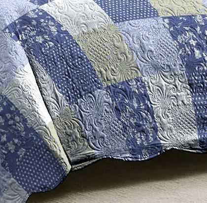 Imagem de Cobre Leito Colcha Casal Patchwork Bouti Dupla Face Ultrasonic 03 Peças Nobles