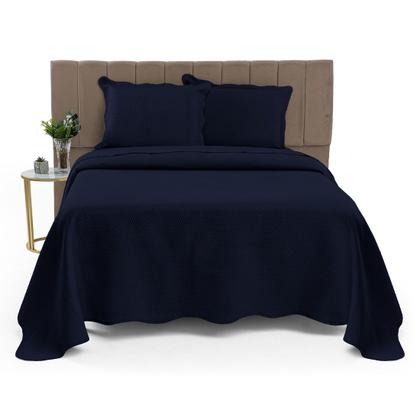 Imagem de Cobre Leito Colcha Casal Queen Dupla Face com Toque Macio 200 Fios Ultrasonic 03 Peças Bulet