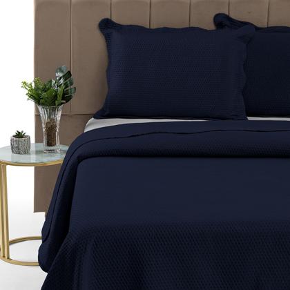 Imagem de Cobre Leito Colcha Casal Queen Dupla Face com Toque Macio 200 Fios Ultrasonic 03 Peças Bulet