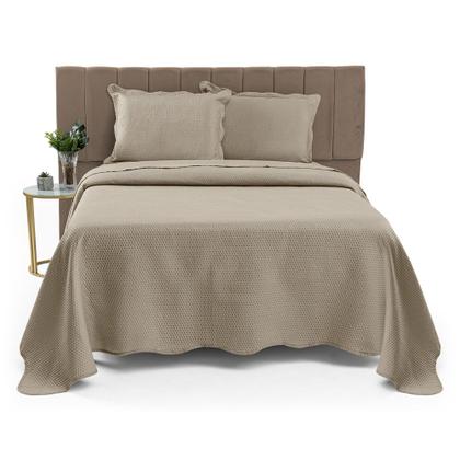 Imagem de Cobre Leito Colcha Casal Queen Dupla Face com Toque Macio 200 Fios Ultrasonic 03 Peças Bulet