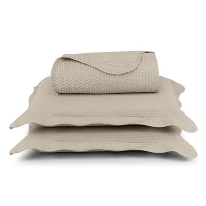 Imagem de Cobre Leito Colcha Casal Queen Dupla Face com Toque Macio 200 Fios Ultrasonic 03 Peças Bulet