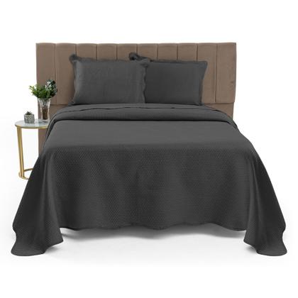 Imagem de Cobre Leito Colcha Casal Queen Dupla Face com Toque Macio 200 Fios Ultrasonic 03 Peças Bulet