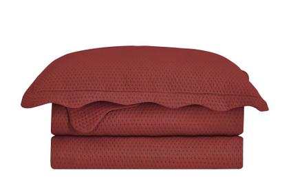 Imagem de Cobre Leito Colcha Casal Queen Dupla Face com Toque Macio 200 Fios Ultrasonic 03 Peças Bulet