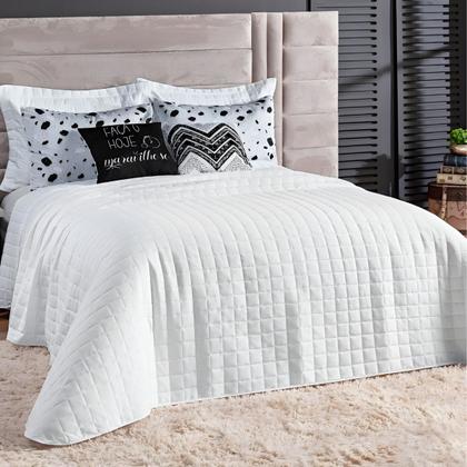 Imagem de Cobre Leito Colcha King 300 Fios 7 Peças Dupla Face com Almofadas Estampadas Porta Travesseiro