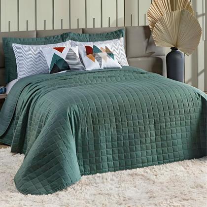 Imagem de Cobre Leito Colcha King 300 Fios 7 Peças Dupla Face com Almofadas Estampadas Porta Travesseiro