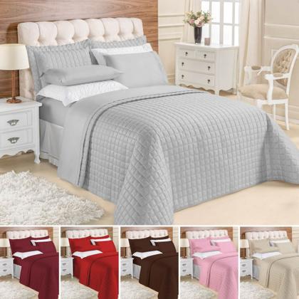 Imagem de Cobre leito colcha manta kit top line casal queen com 3 peças