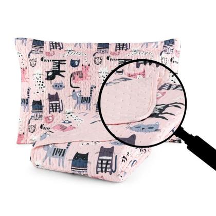 Imagem de Cobre Leito Colcha para Cama Solteiro Menina 2 peças Jardine