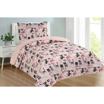 Imagem de Cobre Leito Colcha para Cama Solteiro Menina 2 peças Jardine