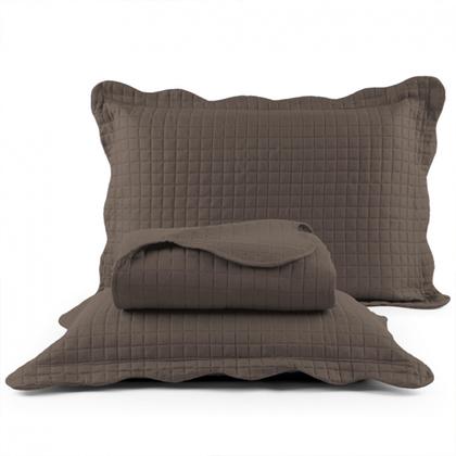 Imagem de Cobre Leito Colcha Queen 3 Peças Dupla Face Micro Percal 150 Fios Matelado Mosaico