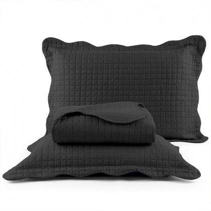 Imagem de Cobre Leito Colcha Queen 3 Peças Dupla Face Micro Percal 150 Fios Matelado Mosaico