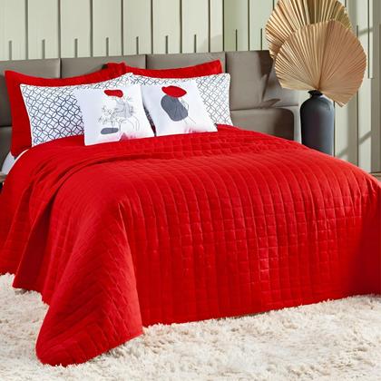 Imagem de Cobre Leito Colcha Queen 300 Fios 7 Peças Dupla Face com Almofadas Estampadas Porta Travesseiro