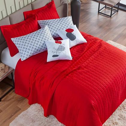 Imagem de Cobre Leito Colcha Queen 300 Fios 7 Peças Dupla Face com Almofadas Estampadas Porta Travesseiro