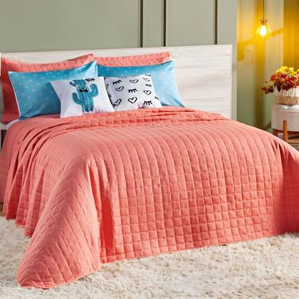 Imagem de Cobre Leito Colcha Queen 300 Fios 7 Peças Dupla Face com Almofadas Estampadas Porta Travesseiro