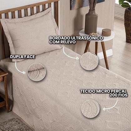 Imagem de Cobre Leito Colcha Solteiro Box 2 Peças Dupla Face 200 Fios Macio Com Porta Travesseiros Jogo De Cama