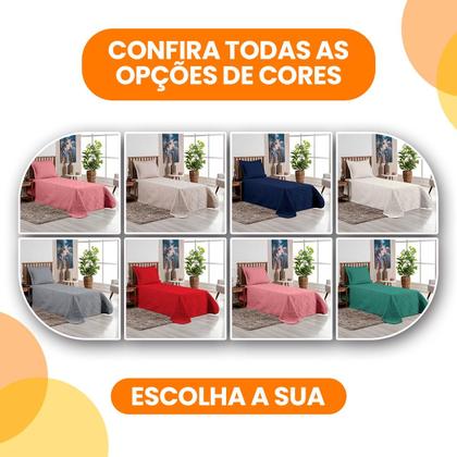 Imagem de Cobre Leito Colcha Solteiro Box 2 Peças Dupla Face 200 Fios Macio Com Porta Travesseiros Jogo De Cama