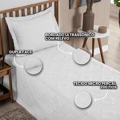 Imagem de Cobre Leito Colcha Solteiro Box 2 Peças Dupla Face 200 Fios Macio Com Porta Travesseiros Jogo De Cama