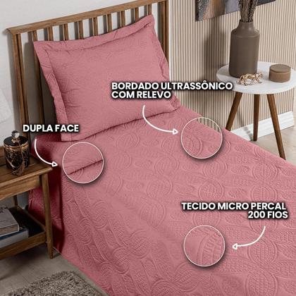 Imagem de Cobre Leito Colcha Solteiro Box 2 Peças Dupla Face 200 Fios Macio Com Porta Travesseiros Jogo De Cama