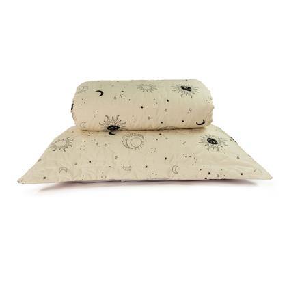 Imagem de Cobre Leito Colcha Solteiro + Lençol Kit 4 Peças Algodão