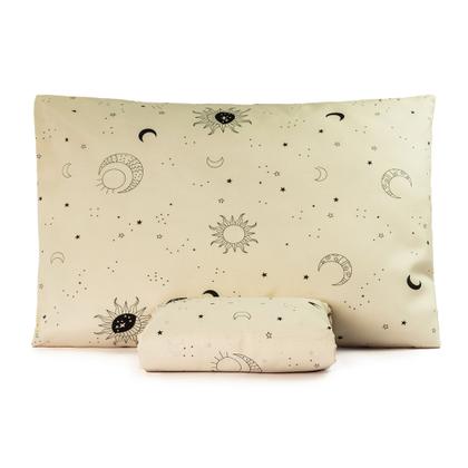 Imagem de Cobre Leito Colcha Solteiro + Lençol Kit 4 Peças Algodão