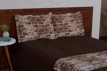 Imagem de Cobre Leito Com Xale 5 Peças Valencia Tabaco Casal Queen