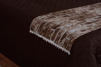 Imagem de Cobre Leito Com Xale 5 Peças Valencia Tabaco Casal Queen