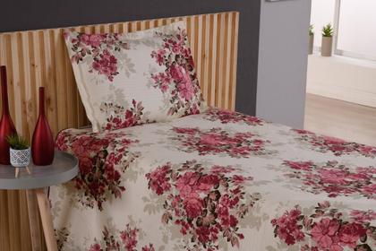 Imagem de Cobre Leito Estampado Cama Solteiro Viena Flores 2 Peças