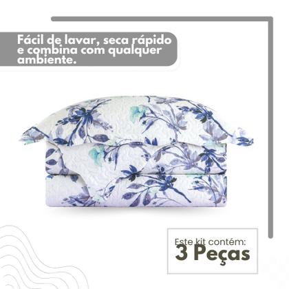 Imagem de Cobre Leito Estampado Tamanho Queen Colcha Boutis Dupla Face