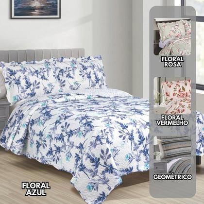 Imagem de Cobre Leito Estampado Tamanho Queen Colcha Boutis Dupla Face