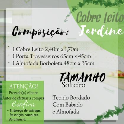 Imagem de Cobre Leito Infantil Solteiro 3Pç Almofada Borboleta Jardine