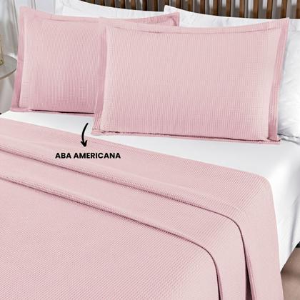 Imagem de Cobre Leito King 100% Algodão com Porta Travesseiro Aba Americana Charm 03 Peças