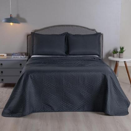 Imagem de Cobre Leito King Colcha 03 Pçs Dupla Face Liso Matelado Petchowork Liso