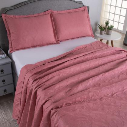 Imagem de Cobre Leito King Colcha 03 Pçs Dupla Face Liso Matelado Petchowork Liso