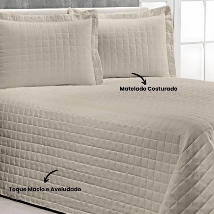 Imagem de Cobre Leito King com Porta Travesseiro 300 Fios Toque Macio Kit 3 Peças Avelã