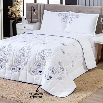 Imagem de Cobre Leito King Percal 100% Algodão Dupla Face 03 Peças London