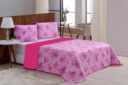 Imagem de Cobre Leito Microfibra Prático, Acabamento Em Viés Queen 3 pçs Dupla Face