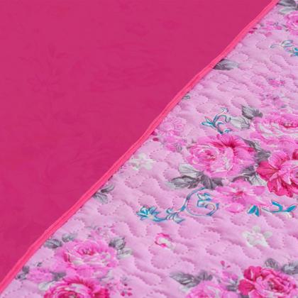 Imagem de Cobre Leito Microfibra Prático, Acabamento Em Viés Queen 3 pçs Dupla Face