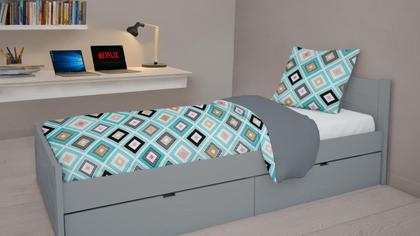 Imagem de Cobre Leito Microfibra Prático, Acabamento Em Viés Queen 3 pçs Dupla Face