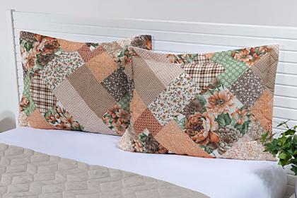 Imagem de Cobre Leito Queen 3peças Microfibra Dupla Face 198 X 158 TABACO FLORAL